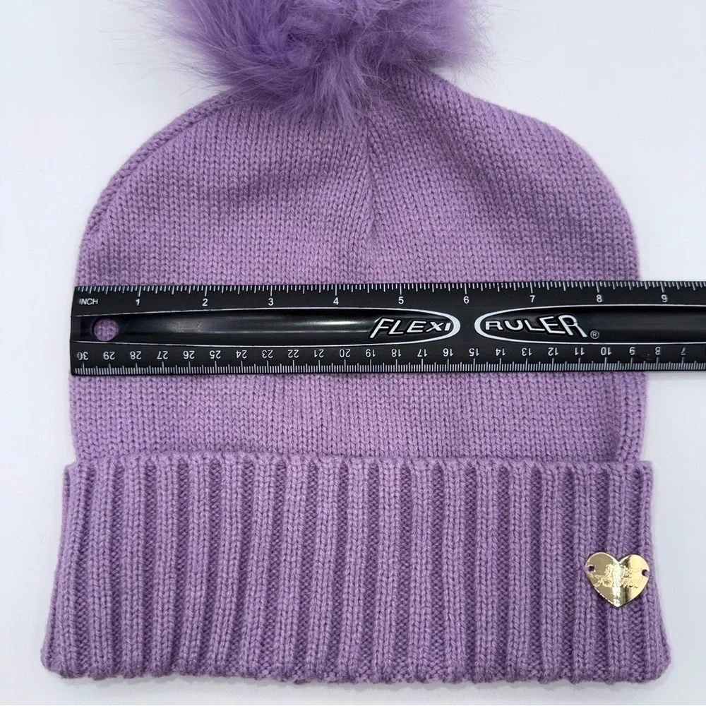 Betsy Johnson Knit Pom Beanie Lavender